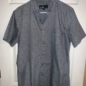 Molokai Surf Co. | Men’s EUC Nautical Button Up Shirt, Gray, Large